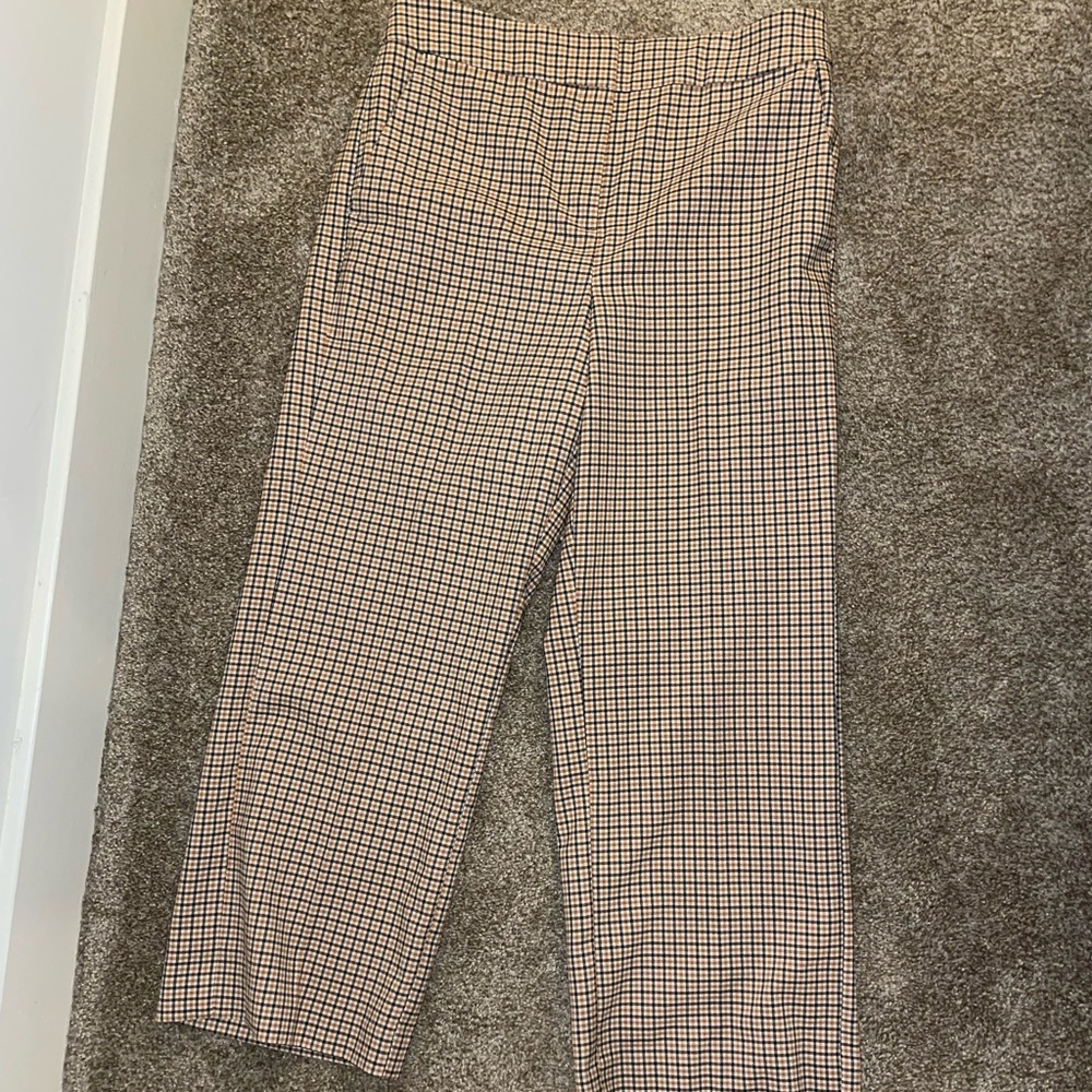 Wide leg plaid pants